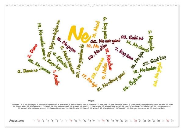 Produktbild: Smalltalk Sprachkalender T&uuml;rkisch-Deutsch (hochwertiger Premium Wandkalender 2026 DIN A2 quer), Kunstdruck in Hochglanz