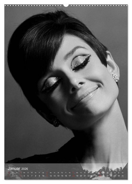 Produktbild: Hollywood-Diva - Audrey Hepburn (hochwertiger Premium Wandkalender 2026 DIN A2 hoch), Kunstdruck in Hochglanz
