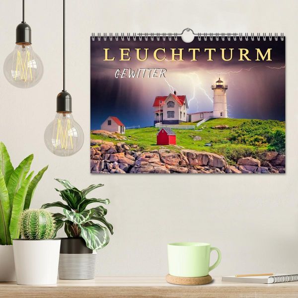 Produktbild: Leuchtturm Gewitter (Wandkalender 2026 DIN A4 quer), CALVENDO Monatskalender