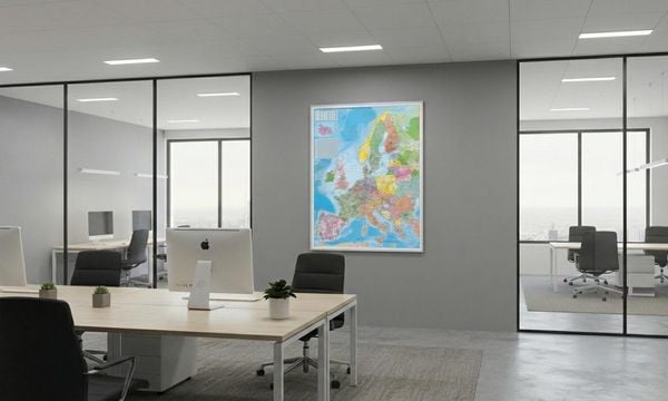 Produktbild: Europa Postleitzahlen Karte zum Pinnen auf EasyPrint - Platte