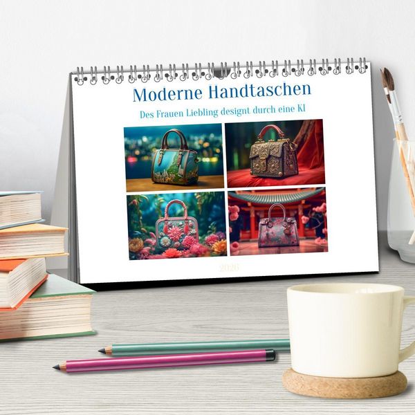 Produktbild: Moderne Handtaschen (Tischkalender 2026 DIN A5 quer), CALVENDO Monatskalender