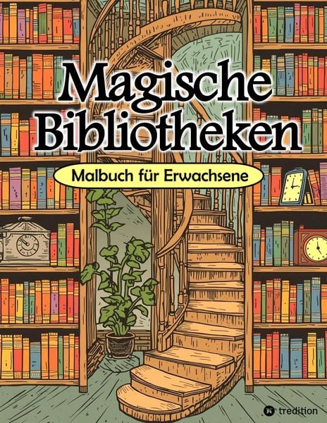 Malbuch Bibliothek - Magische Bibliotheken - Fantasy Malbuch für Erwachsene - Ausmalbuch für Stressabbau & Achtsamkeit, Taschenbuch von Tarris Kidd,