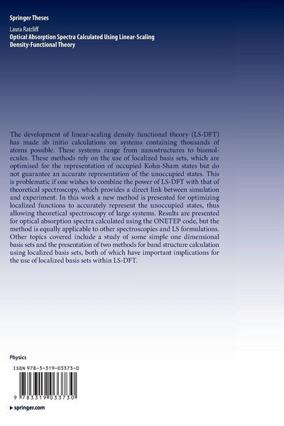 Produktbild: Optical Absorption Spectra Calculated Using Linear-Scaling Density-Functional Theory