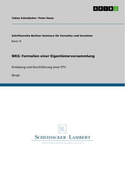 Produktbild: WEG: Formalien einer Eigent&uuml;merversammlung