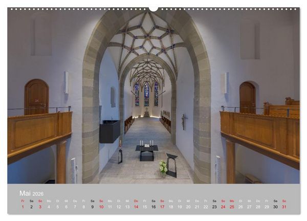 Produktbild: Backnang - Panoramablicke in die Stiftskirche (Wandkalender 2026 DIN A2 quer), CALVENDO Monatskalender