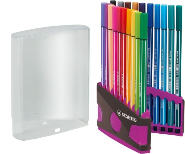 Produktbild: STABILO Premium-Filzstift -   Pen 68 Colorparade - 20er Tischset in anthrazit/pink - mit 20 verschiedenen Farben