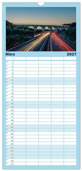 Produktbild: Familienplaner 2027 - Chemnitz zur blauen Stunde mit 5 Spalten (Wandkalender, 21 x 45 cm) CALVENDO