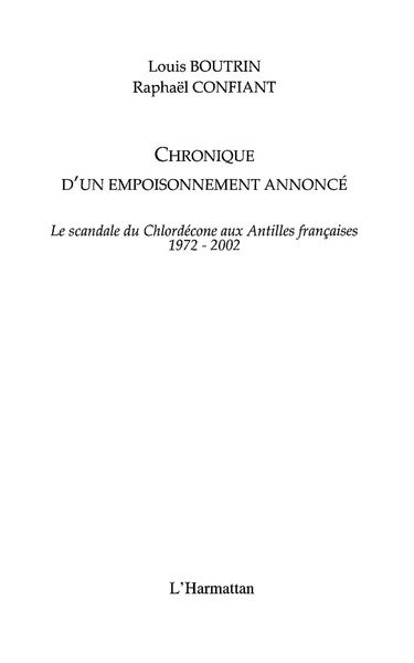 Produktbild: Chronique d'un empoisonnementannonce