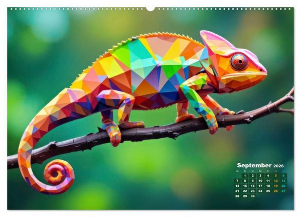 Produktbild: Cham&auml;leon Artwork (hochwertiger Premium Wandkalender 2026 DIN A2 quer), Kunstdruck in Hochglanz