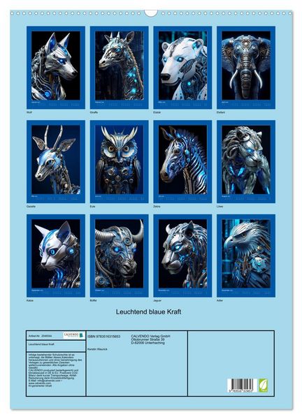 Produktbild: Leuchtend blaue Kraft (Wandkalender 2026 DIN A2 hoch), CALVENDO Monatskalender