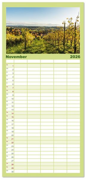 Produktbild: Familienplaner 2026 - Kanton Thurgau mit 5 Spalten (Wandkalender, 21 x 45 cm) CALVENDO