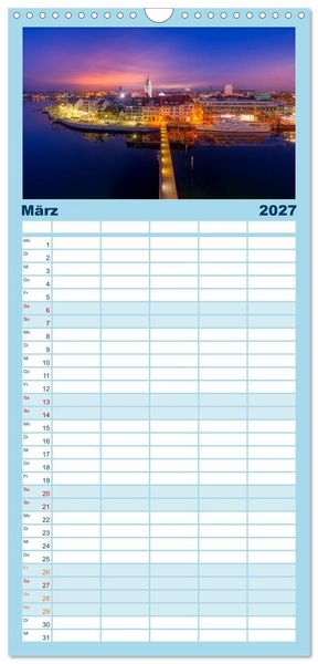 Produktbild: Familienplaner 2027 - Bodensee Weitblicke mit 5 Spalten (Wandkalender, 21 x 45 cm) CALVENDO