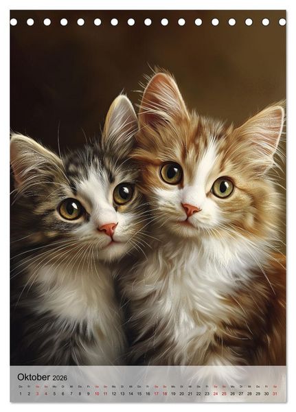 Produktbild: Katzen (Tischkalender 2026 DIN A5 hoch), CALVENDO Monatskalender