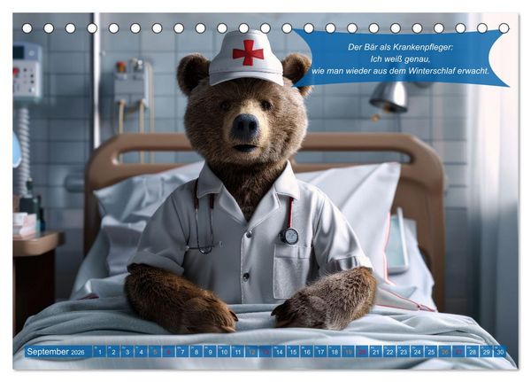 Produktbild: Tierisch lustige Krankenpfleger (Tischkalender 2026 DIN A5 quer), CALVENDO Monatskalender