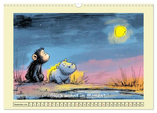 Produktbild: Entz&uuml;ckende Baumkinder. Schimpansen und Weisheiten (Wandkalender 2026 DIN A3 quer), CALVENDO Monatskalender