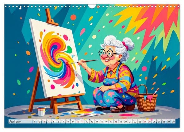 Produktbild: Oma rockt den Ruhestand - Lustiger Frauenkalender mit Humor (Wandkalender 2027 DIN A3 quer), CALVENDO Monatskalender