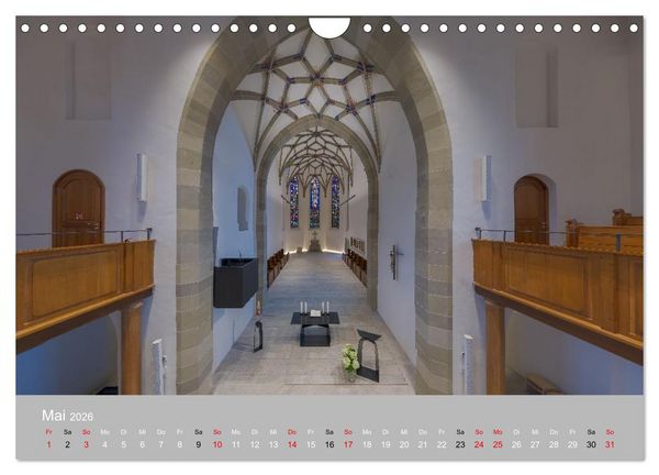 Produktbild: Backnang - Panoramablicke in die Stiftskirche (Wandkalender 2026 DIN A4 quer), CALVENDO Monatskalender