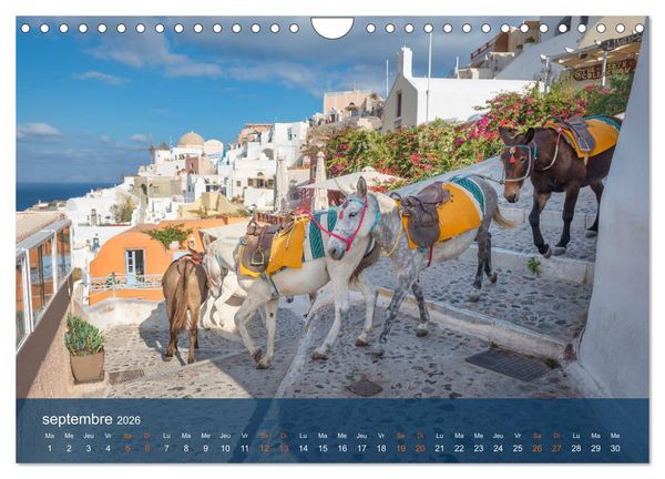 Produktbild: Santorin - La Magie des Cyclades (Calendrier mural 2026 DIN A4 vertical), CALVENDO calendrier mensuel
