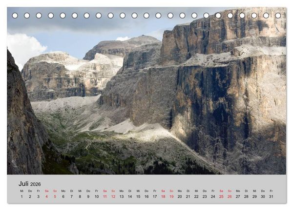 Produktbild: S&uuml;dtiroler Bergwelten - Die monti pallidi, Idylle die fast unwirklich erscheint (Tischkalender 2026 DIN A5 quer), CALVENDO Monatskalender