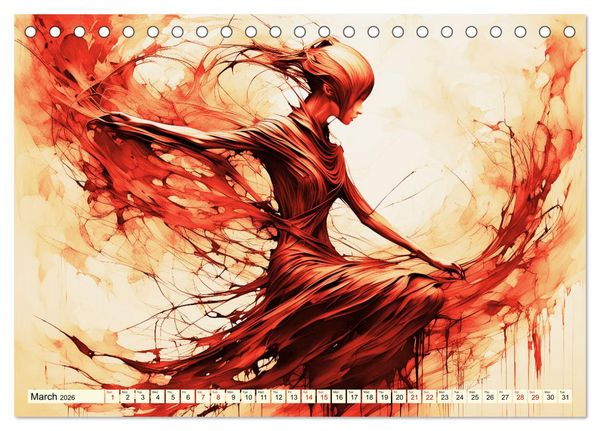 Produktbild: Silhouettes of change - Mystical nature spirits (Desk Calendar 2026 DIN A5 landscape), CALVENDO 12 Month DeskCalendar
