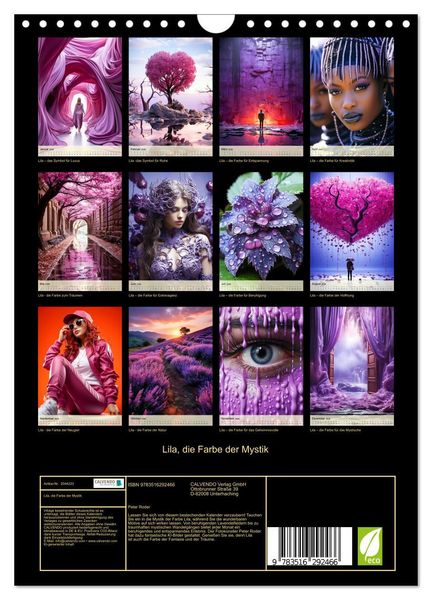 Produktbild: Lila, die Farbe der Mystik (Wandkalender 2026 DIN A4 hoch), CALVENDO Monatskalender