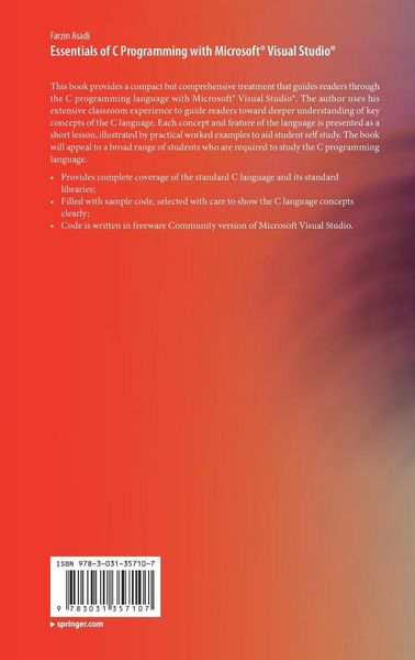 Produktbild: Essentials of C Programming with Microsoft&reg; Visual Studio&reg;