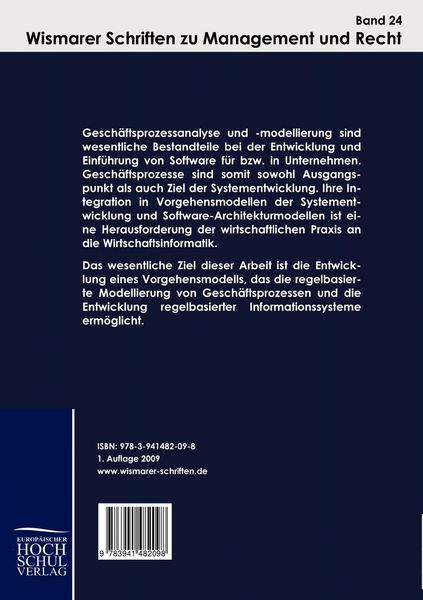 Produktbild: Vorgehensmodell f&uuml;r die regelbasierte Entwicklung betrieblicher Informationssysteme