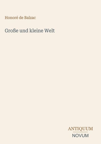 Produktbild: Gro&szlig;e und kleine Welt