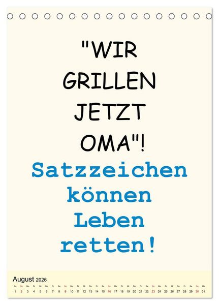 Produktbild: Spr&uuml;che-Kalender. Lustiges f&uuml;r die Familie! (Tischkalender 2026 DIN A5 hoch), CALVENDO Monatskalender