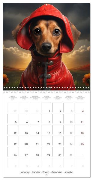 Produktbild: Des chiens styl&eacute;s (Calendrier mural carr&eacute; 2026 30x30 cm) Calendrier double avec une page pour vos prises de notes