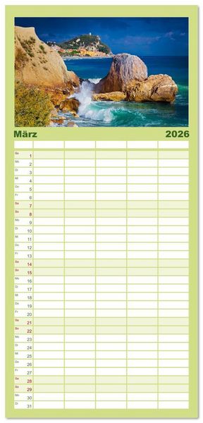 Produktbild: Familienplaner 2026 - Varigotti - K&uuml;stensch&ouml;nheit Liguriens mit 5 Spalten (Wandkalender, 21 x 45 cm) CALVENDO