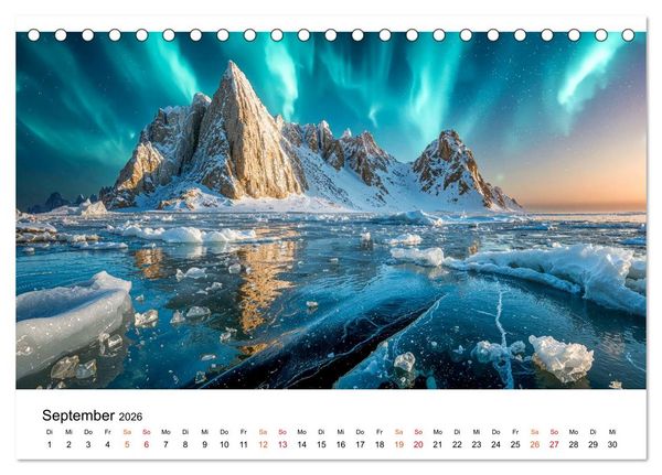 Produktbild: Aurora Borealis - Polarlicht Nordlicht (Tischkalender 2026 DIN A5 quer), CALVENDO Monatskalender