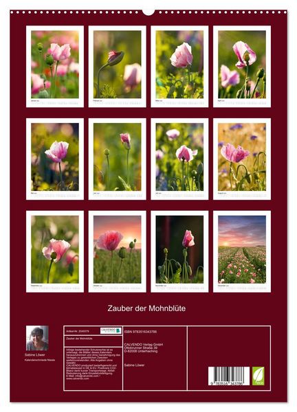 Produktbild: Zauber der Mohnbl&uuml;te (hochwertiger Premium Wandkalender 2026 DIN A2 hoch), Kunstdruck in Hochglanz