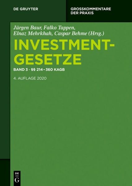 Produktbild: Investmentgesetze / &sect;&sect; 214 - 360 KAGB