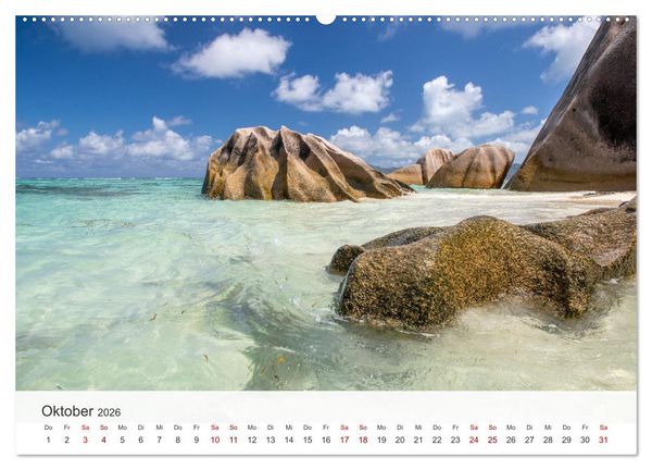 Produktbild: Seychellen - Trauminseln im Indischen Ozean (Wandkalender 2026 DIN A2 quer), CALVENDO Monatskalender