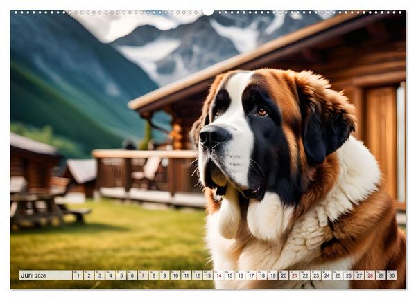 Produktbild: Gigant Bernhardiner (Wandkalender 2026 DIN A2 quer), CALVENDO Monatskalender