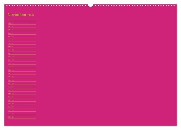Produktbild: Bastel-Geburtstagskalender pink / Geburtstagskalender (Wandkalender 2026 DIN A2 quer), CALVENDO Monatskalender