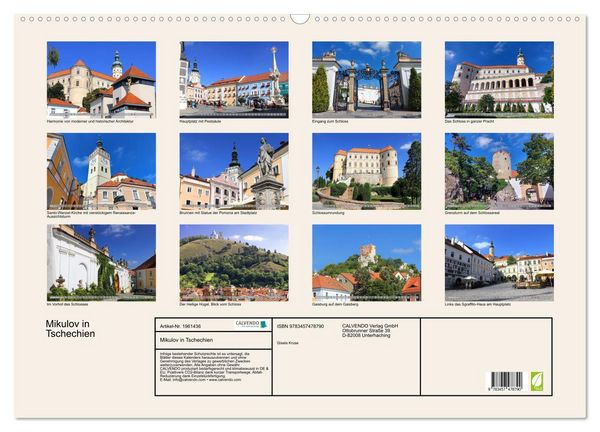 Produktbild: Mikulov in Tschechien (Wandkalender 2026 DIN A2 quer), CALVENDO Monatskalender