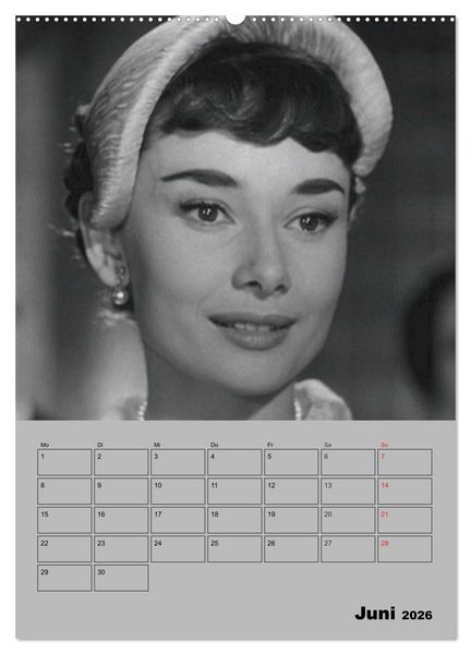 Produktbild: Hollywood-Diva. Audrey Hepburn (hochwertiger Premium Wandkalender 2026 DIN A2 hoch), Kunstdruck in Hochglanz