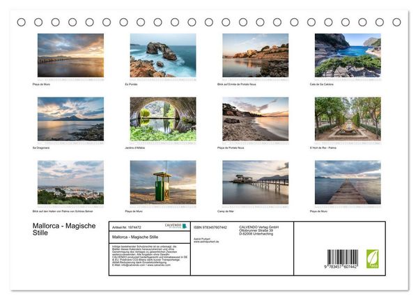 Produktbild: Mallorca - Magische Stille (Tischkalender 2026 DIN A5 quer), CALVENDO Monatskalender
