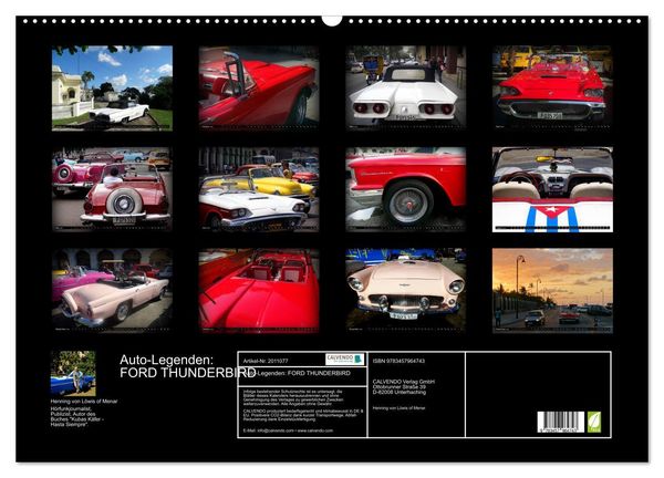 Produktbild: Auto-Legenden: FORD THUNDERBIRD (Wandkalender 2026 DIN A2 quer), CALVENDO Monatskalender