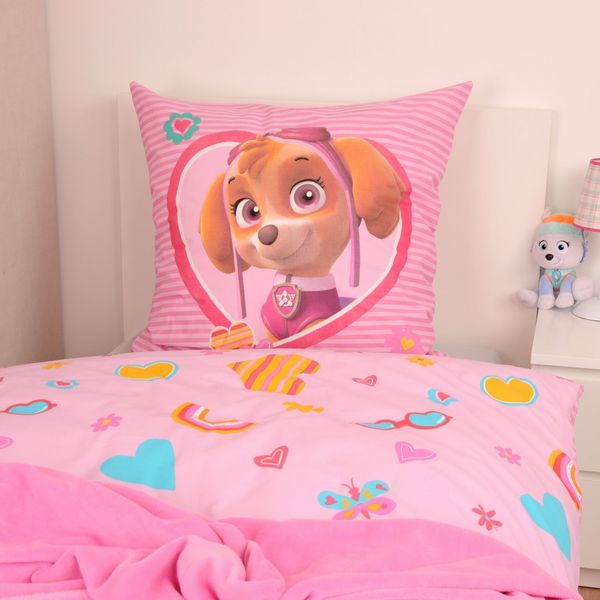 Produktbild: Klaus Hering 4432487050 - Paw Patrol Bettw&auml;sche, Paw Patrol Girls Glow in the dark, 80x80+135x200 cm