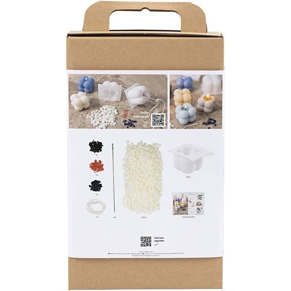Produktbild: Creativ Company Kreativ Set Kerzengie&szlig;en, Blasenkerze aus Sojawachs, Beige, Hellblau, Creme