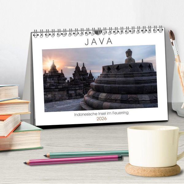Produktbild: Java, Indonesische Insel im Feuerring (Tischkalender 2026 DIN A5 quer), CALVENDO Monatskalender