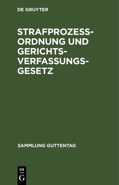 Produktbild: Strafproze&szlig;ordnung und Gerichtsverfassungsgesetz