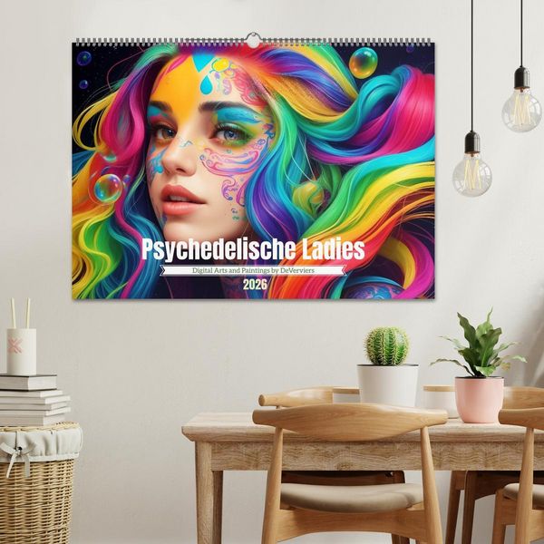 Produktbild: Psychedelische Ladies (Wandkalender 2026 DIN A2 quer), CALVENDO Monatskalender