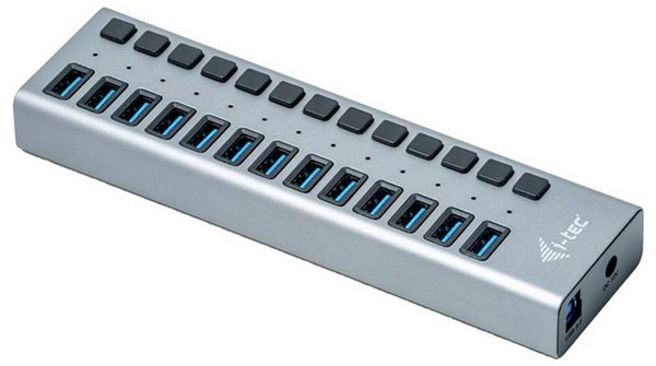 Produktbild: i-tec U3CHARGEHUB13 USB-Hub 13 Port USB-A USB 3.0 5 GBit/s Grau I-TEC USB 3.0 Charging HUB 13 Port