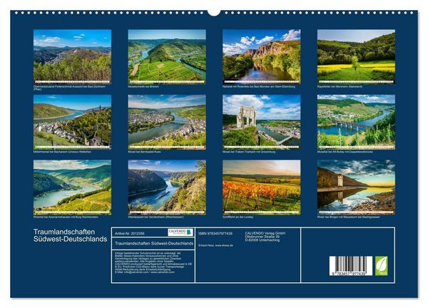 Produktbild: Traumlandschaften S&uuml;dwest-Deutschlands (hochwertiger Premium Wandkalender 2026 DIN A2 quer), Kunstdruck in Hochglanz