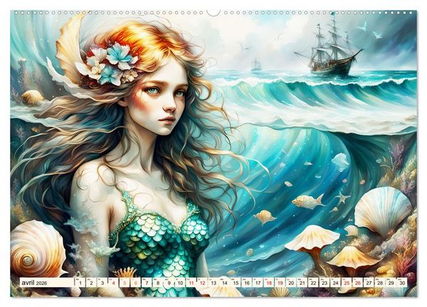 Produktbild: La muse de Pos&eacute;idon (Calendrier mural 2026 DIN A2 vertical) calendrier de bureau