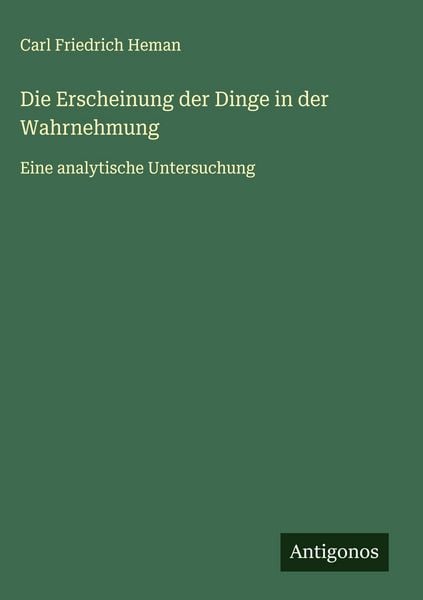 Produktbild: Die Erscheinung der Dinge in der Wahrnehmung